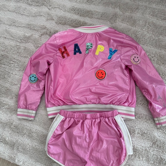 Hannah Banana  Girl's Happy Sequin Multicolor Happy Face
Bomber Jacket - Picture 2 of 7